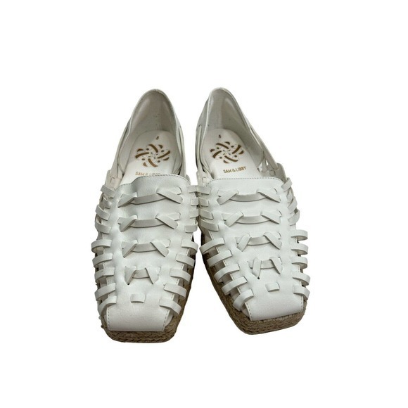 Sam & Libby Women's Shoes White Beige 8 Asha Platform Espadrille Fisherman Flat - Picture 2 of 5